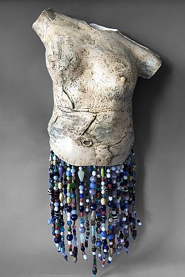 Wall Torso With Beads 22"x12"x6"